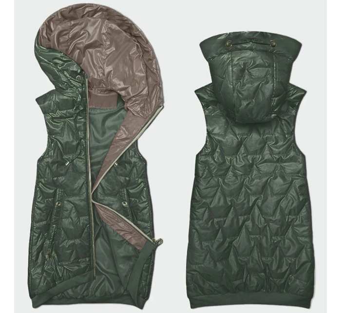 Dámská vesta v barvě khaki se stahovacím lemem na spodním okraji S'West (B8240/B8342-11)