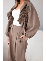 Dámský bavlněný komplet s model 22294716 mikinou a kalhotami fango zelená - K-Fashion Dámský bavlněný komplet s model 22294716 mikinou a kalhotami fango zelená - K-Fashion
