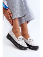 kožené mokasíny na platformě s ozdobou model 21660279 - S.Barski