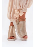 Dámské Sandály Na Klínu Zlaté Mevinette Dámské Sandály Na Klínu Zlaté Mevinette