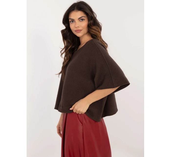 Sweter IT SW model 21877691 ciemny brązowy - FPrice Sweter IT SW model 21877691 ciemny brązowy - FPrice