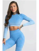 Dámský Crop-Top s dlouhým rukávem Ombre - Gym Glamour