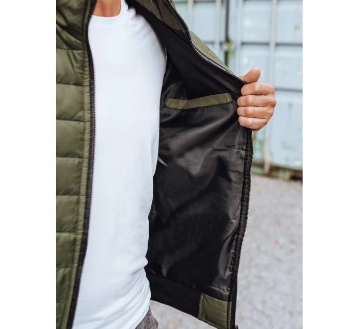 Pánská přechodná prošívaná zelená bunda FashionStreet TX3408z Pánská přechodná prošívaná zelená bunda FashionStreet TX3408z