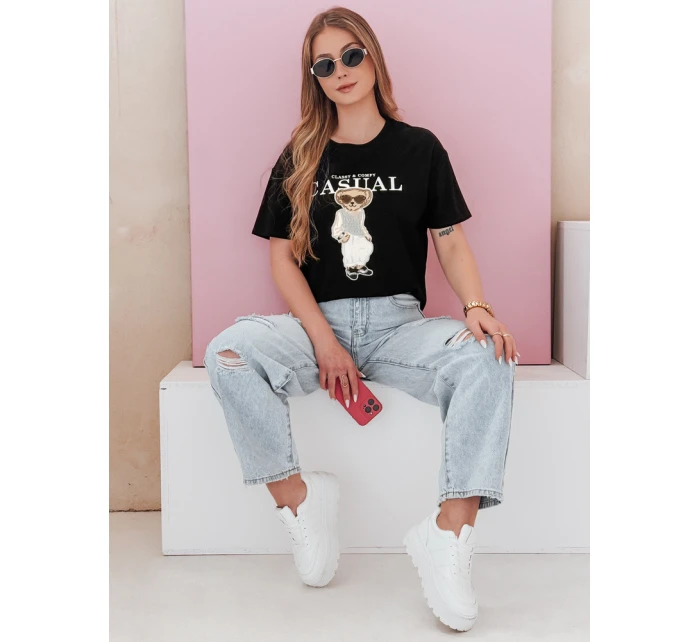 Dámské tričko s medvídkem MISTREET černé FashionStreet RY2873