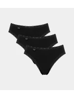 Dámské kalhotky sloggi 24/7 Cotton Lace Tai C3P - černé - SLOGGI Dámské kalhotky sloggi 24/7 Cotton Lace Tai C3P - černé - SLOGGI