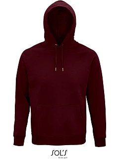 SOL'S Stellar Unisex raglánová mikina s kapucí z bio bavlny 25.3568 burgundy