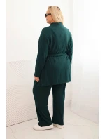 Dámský komplet Plus Size model 21399776 tmavě zelený - K-Fashion Dámský komplet Plus Size model 21399776 tmavě zelený - K-Fashion