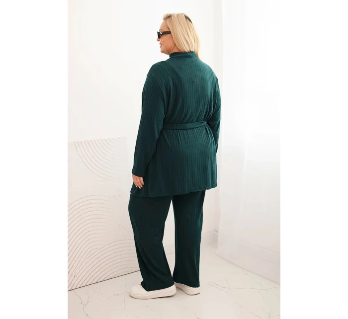 Dámský komplet Plus Size model 21399776 tmavě zelený - K-Fashion Dámský komplet Plus Size model 21399776 tmavě zelený - K-Fashion