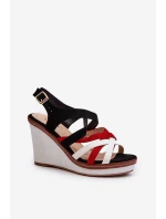 Sandály na Klínu S ramínky námořnická modrá Ellen Sandály na Klínu S ramínky námořnická modrá Ellen