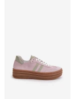 Zazoo N1068S4 Dámské Semišové Tenisky na Platformě Fialové