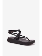Dámské sandály Japonky na platformě Černé Gelira Dámské sandály Japonky na platformě Černé Gelira