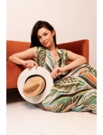 B283 Maxi šaty s potiskem - model 4 B283 Maxi šaty s potiskem - model 4