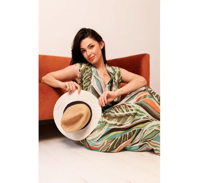 B283 Maxi šaty s potiskem - model 4 B283 Maxi šaty s potiskem - model 4