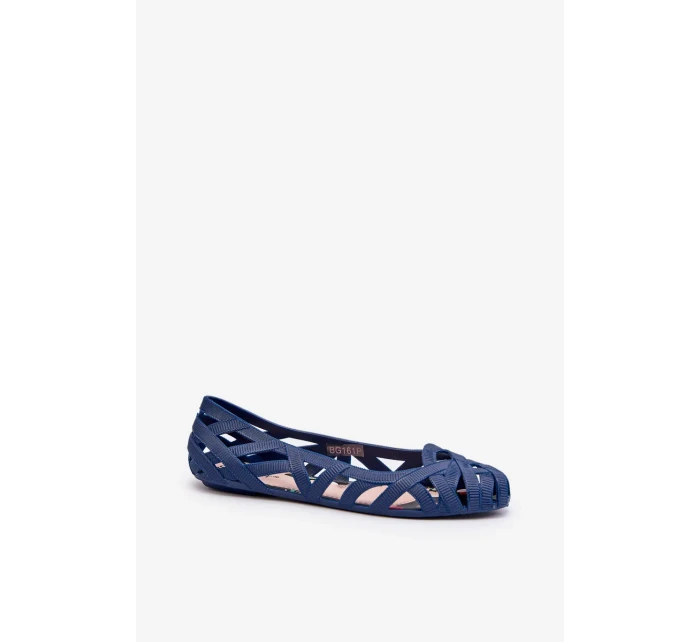 Dámské Gumové Baleríny Boty Navy Blue Salam