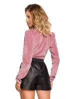 Dámské sametové body M648  - krepová růžová - Moe