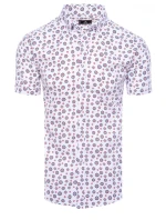 Pánská bílá košile s krátkým rukávem FashionStreet KX1021 Pánská bílá košile s krátkým rukávem FashionStreet KX1021