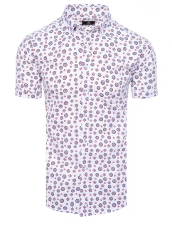 Pánská bílá košile s krátkým rukávem FashionStreet KX1021