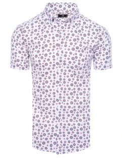 Pánská bílá košile s krátkým rukávem FashionStreet KX1021