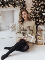 Dámský svetr  v jedné velikosti s béžový Dstreet model 21982121 - FashionStreet