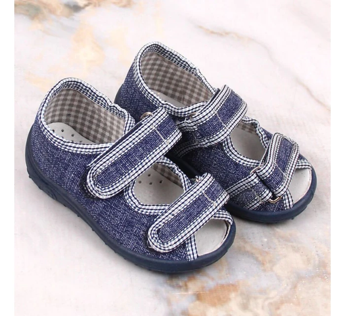 Chlapecké domácí pantofle sandály tmavě modré Nazo