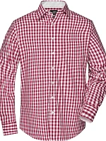 Daiber JN 617 Popelínová kostkovaná košile s dl. rukávem 02.0617 bordeaux/white