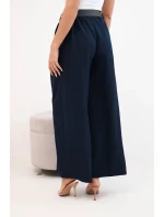 Dámské kalhoty s širokými nohavicemi a páskem model 21893629 - K-Fashion Dámské kalhoty s širokými nohavicemi a páskem model 21893629 - K-Fashion