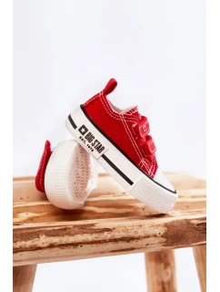 Dětské látkové tenisky se suchým zipem BIG STAR KK374076 Červená