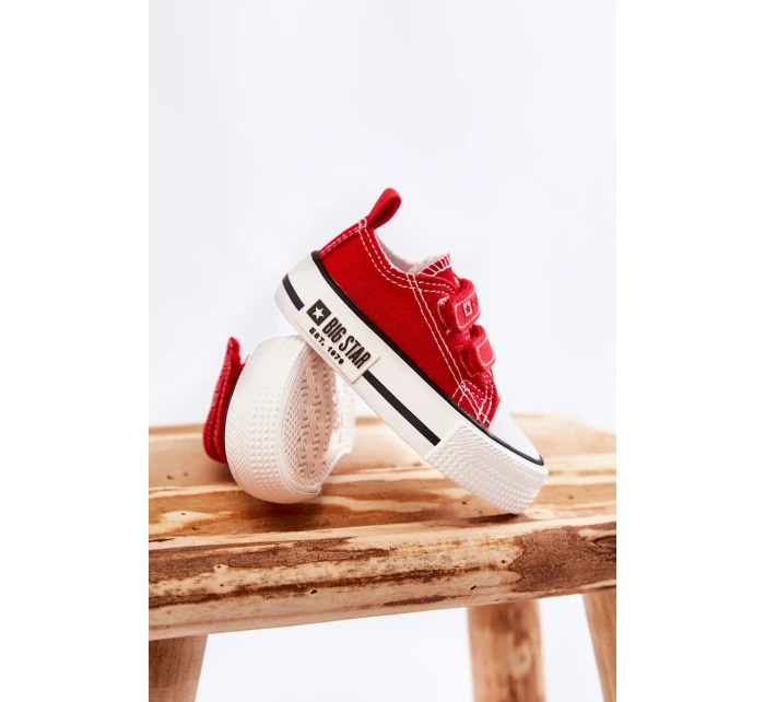 Dětské látkové tenisky se suchým zipem BIG STAR KK374076 Červená Dětské látkové tenisky se suchým zipem BIG STAR KK374076 Červená