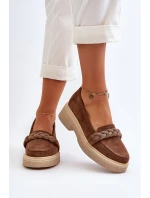 Zazoo 3429/W Dámské Semišové Mokasíny S Ozdobou Hnědé Zazoo 3429/W Dámské Semišové Mokasíny S Ozdobou Hnědé