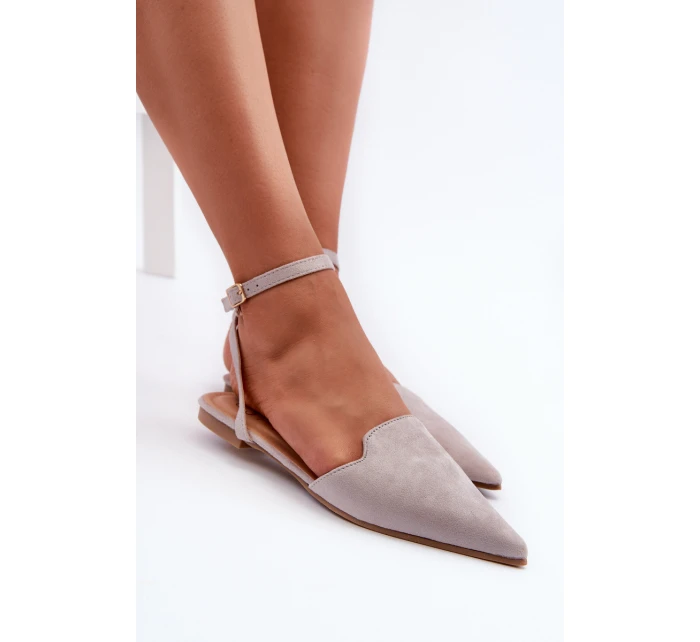 Šedé baleríny z semiše s model 21666742 - Boto Šedé baleríny z semiše s model 21666742 - Boto