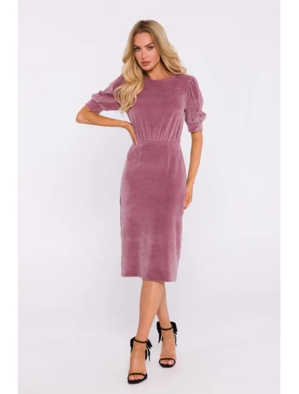 Sametové šaty růžové model 20555970 - Moe Sametové šaty růžové model 20555970 - Moe