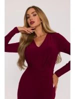 Dámské šaty M891 Bordó - MOE Dámské šaty M891 Bordó - MOE