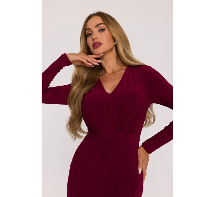 Dámské šaty M891 Bordó - MOE Dámské šaty M891 Bordó - MOE