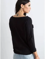 Volná černá dámská halenka se zavazováním na spodním okraji (4691) Volná černá dámská halenka se zavazováním na spodním okraji (4691)