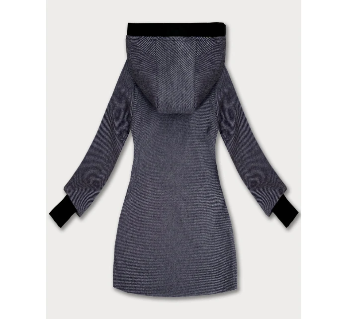 Tenká tmavě modrá pruhovaná dámská bunda s podšívkou S'West (B8541-26)