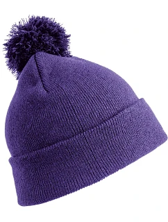 Result Headwear RC 028X Pletená čepice s bambulí 28.028X purple