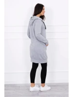 Šatová bunda s kapucí šedá melange Šatová bunda s kapucí šedá melange