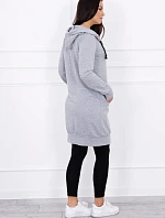 Šatová bunda s kapucí šedá melange