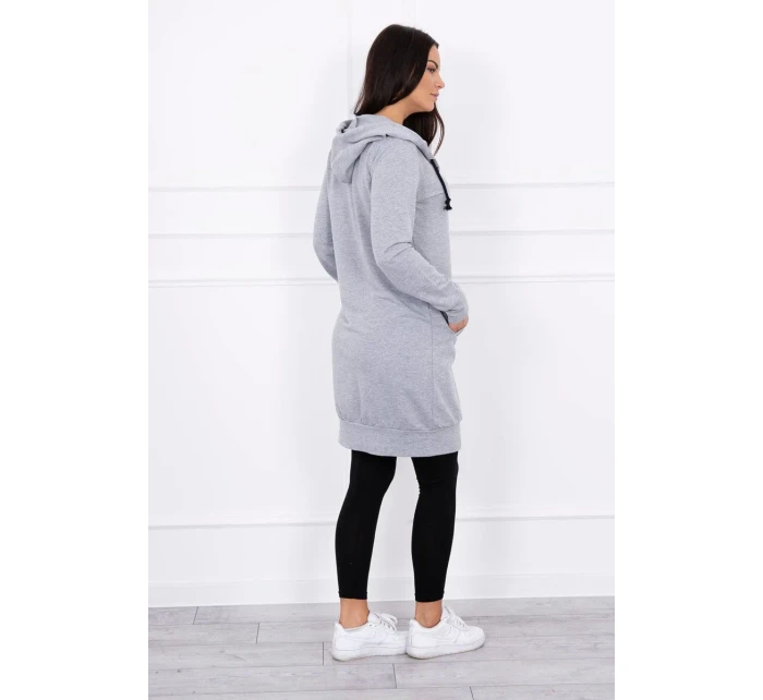 Šatová bunda s kapucí šedá melange Šatová bunda s kapucí šedá melange