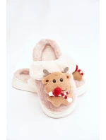 Vánoční kožené domácí pantofle dámské béžové model 21821768 - Boto Vánoční kožené domácí pantofle dámské béžové model 21821768 - Boto