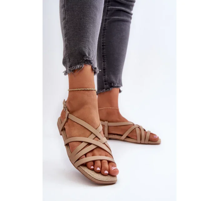 Dámské ploché sandály Big Star Béžová Dámské ploché sandály Big Star Béžová