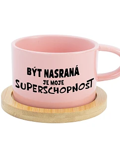 BÝT NASRANÁ JE MOJE SUPERSCHOPNOST - růžový hrníček makronka 200 ml