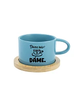 DÁME KAFE? DÁME. - modrý hrníček makronka 200 ml