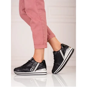 Designové dámské černé tenisky bez podpatku Designové dámské černé tenisky bez podpatku