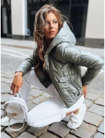 Dámská přechodná prošívaná bunda zelená model 21970033 - Dstreet Dámská přechodná prošívaná bunda zelená model 21970033 - Dstreet