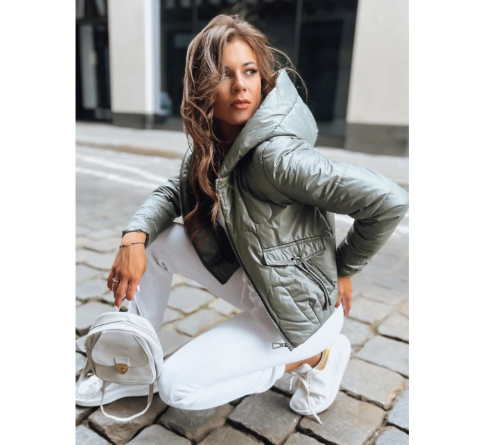 Dámská přechodná prošívaná bunda zelená model 21970033 - Dstreet Dámská přechodná prošívaná bunda zelená model 21970033 - Dstreet