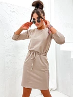 Béžové bavlněné šaty (700)