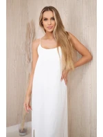 Dlouhé šaty bez ramínek ecru