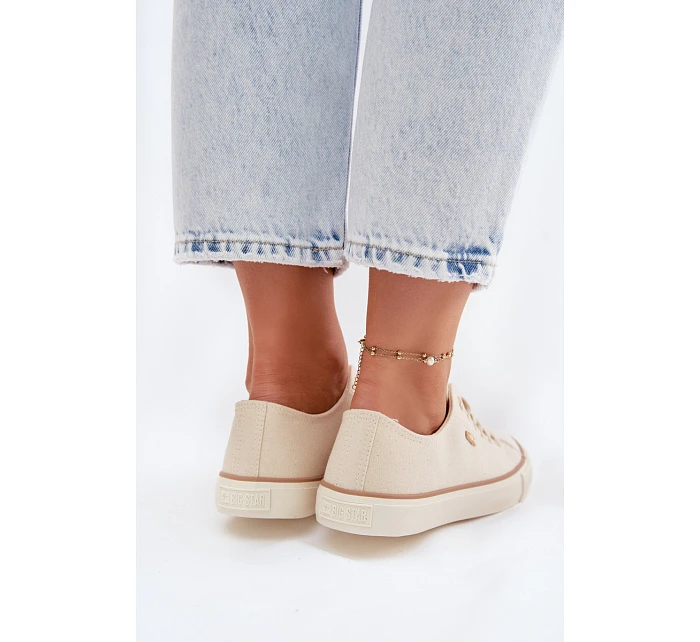 Dámské nízké tenisky Big Star model 22069453 Béžové - Big Star Shoes Dámské nízké tenisky Big Star model 22069453 Béžové - Big Star Shoes