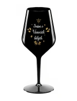 SNÍM O VÁNOCÍCH BÍLÝCH - černá nerozbitná sklenice na víno 470 ml SNÍM O VÁNOCÍCH BÍLÝCH - černá nerozbitná sklenice na víno 470 ml